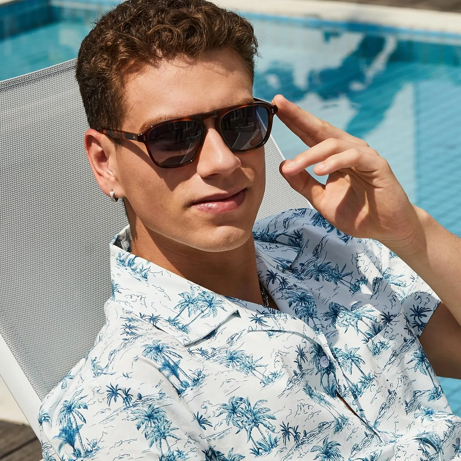 CARFIA Acetate Polarized Men's Sunglasses - Pilot Design, UV Protection CA5355