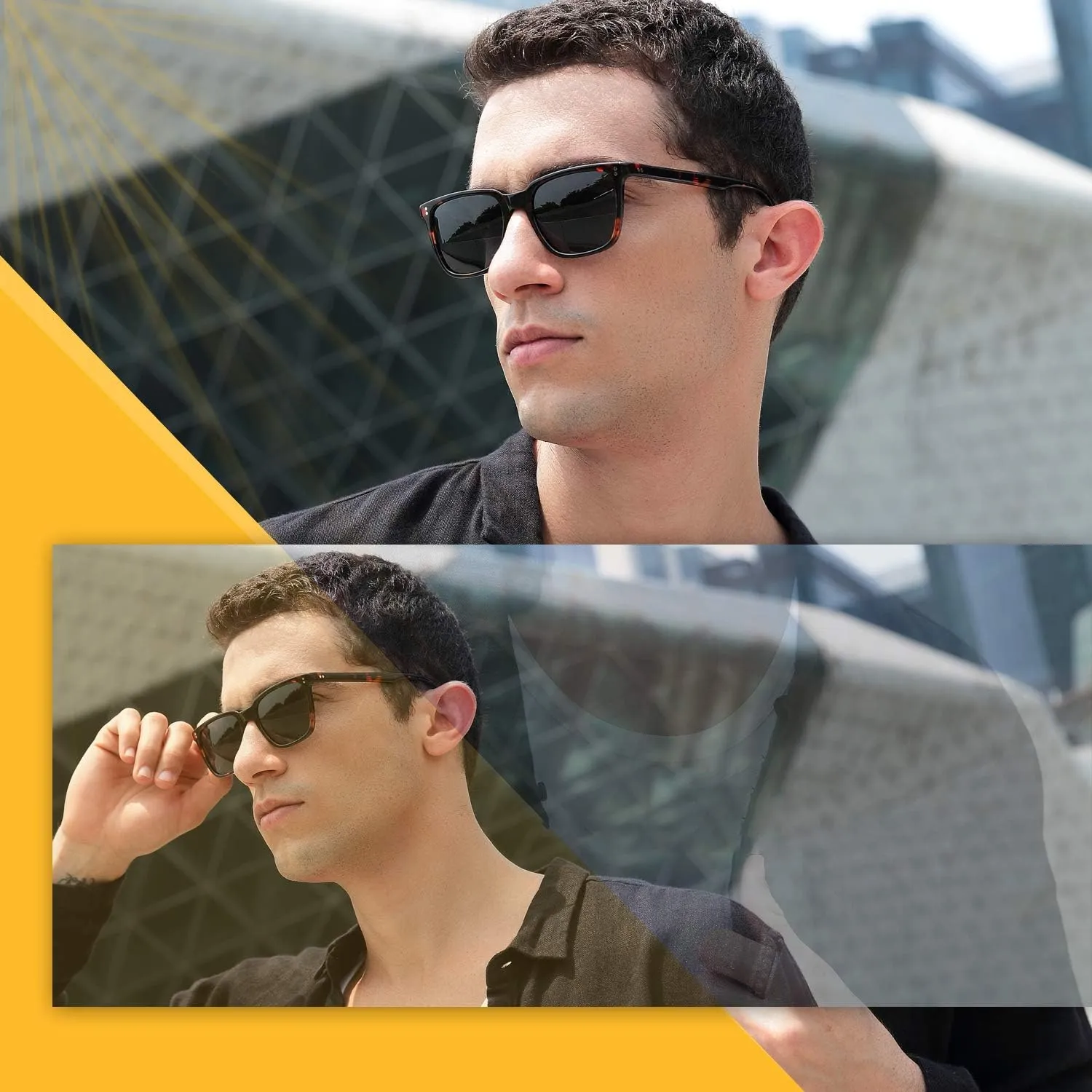 CARFIA Polarized Men's Sunglasses UV400 Protection for Driving Fishing Hiking Golf Outdoor Sport Glasses