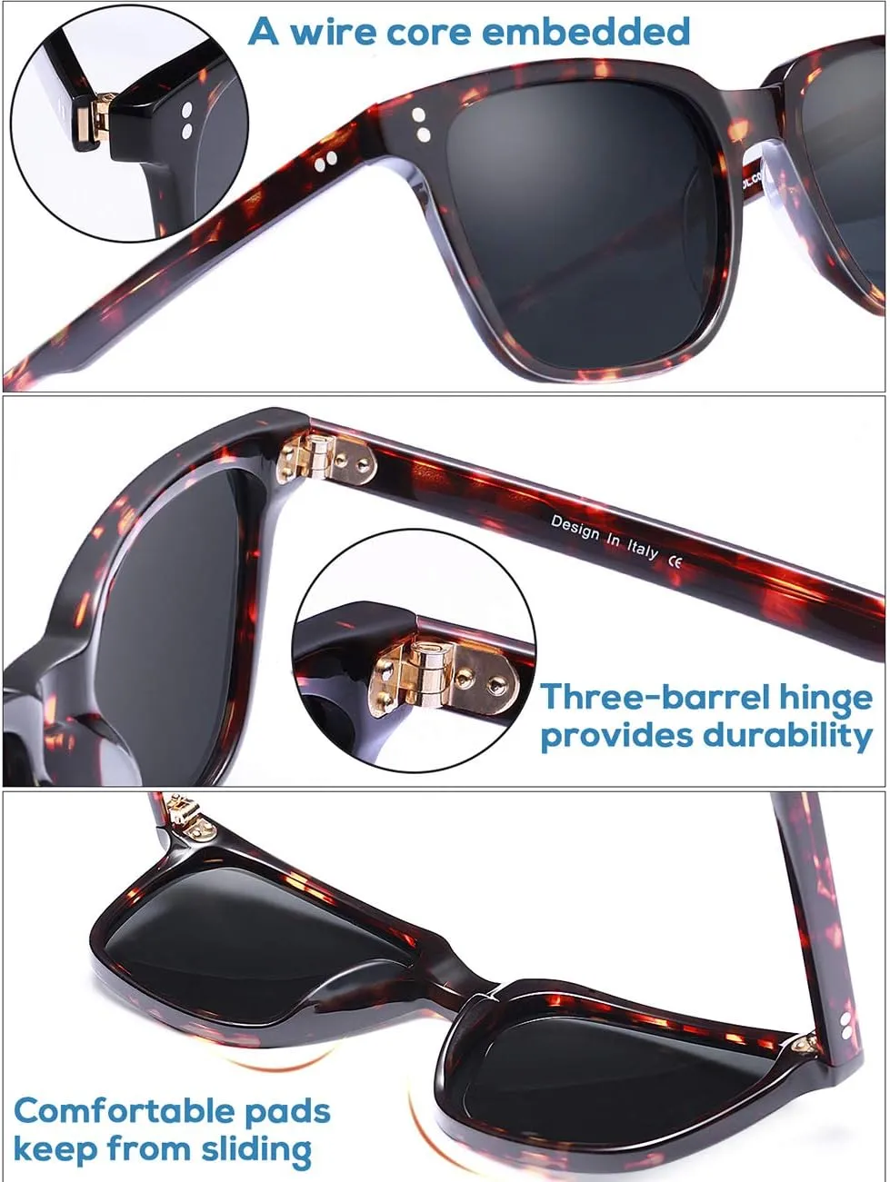 CARFIA Polarized Men's Sunglasses UV400 Protection for Driving Fishing Hiking Golf Outdoor Sport Glasses