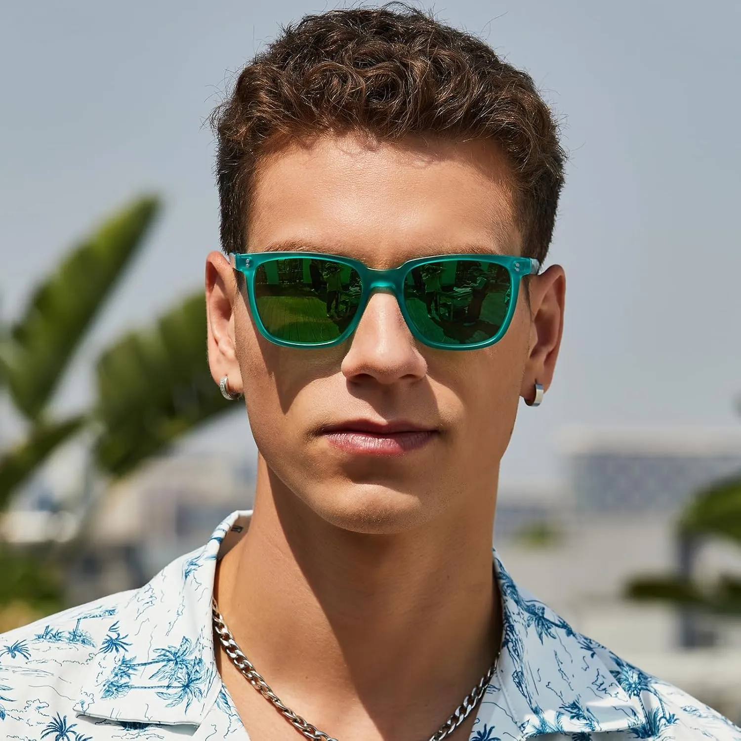 CARFIA Retro Acetate Polarized Sunglasses for Men UV400 Protection Driving Outdoor Anti-Glare Sun Glasses CA5354WS