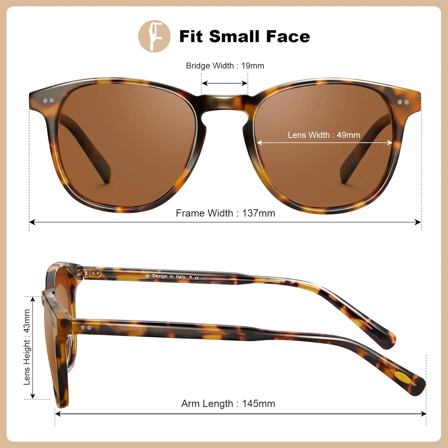 CARFIA Retro Cool Acetate Polarized Sunglasses for Men UV Protection, Outdoor Fashion Driving Eyewears Male Square Sunnies