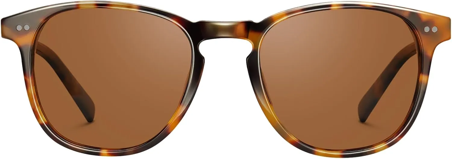 CARFIA Retro Cool Acetate Polarized Sunglasses for Men UV Protection, Outdoor Fashion Driving Eyewears Male Square Sunnies