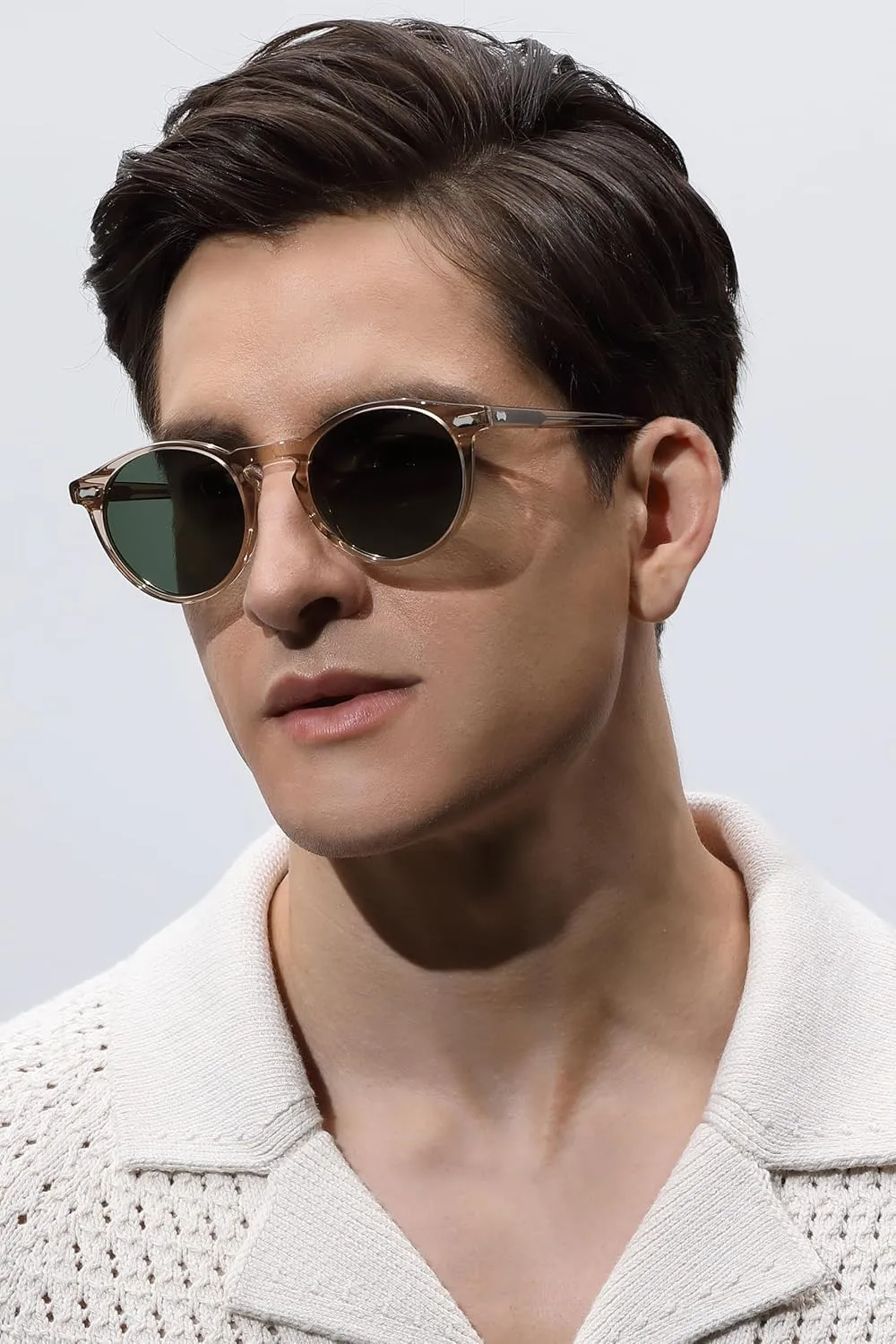 CARFIA Vintage Polarized Sunglasses for Men UV400 Protection Retro Fashion Eyewear Hand-crafted Acetate Frame CA5288L