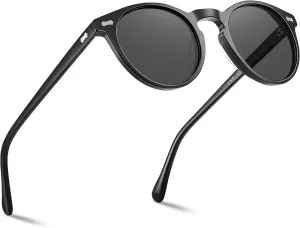 CARFIA Vintage Polarized Sunglasses for Men UV400 Protection Retro Fashion Eyewear Hand-crafted Acetate Frame CA5288L