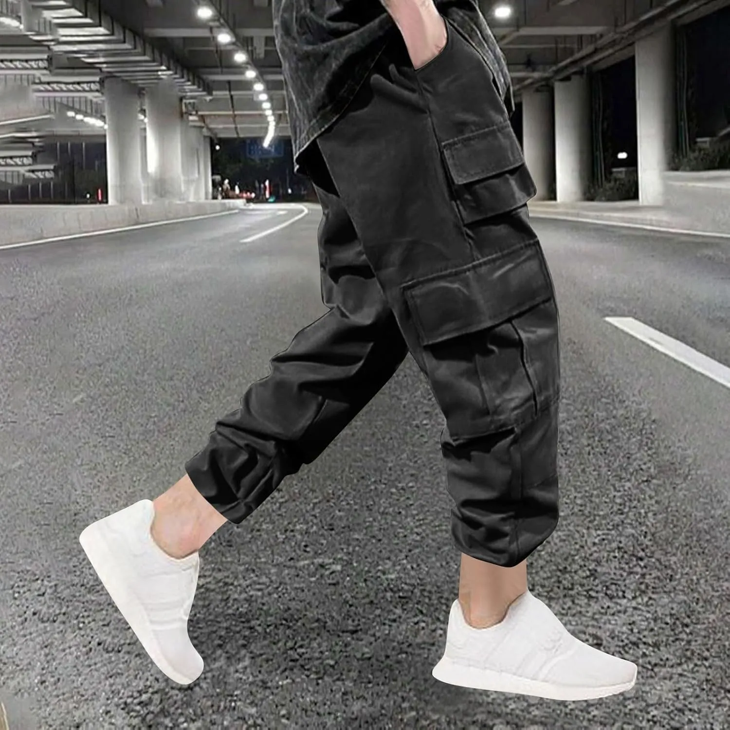 Cargo Pants for Men Casual Sports Pants with Pockets Joggers Athletic Workout Relaxed Fit Trousers Trendy 2024