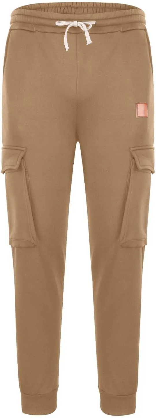 Cargo Pants for Men Elastic Waist Drawstring Sports Pants Multiple Pockets Joggers Athletic Workout Relaxed Fit