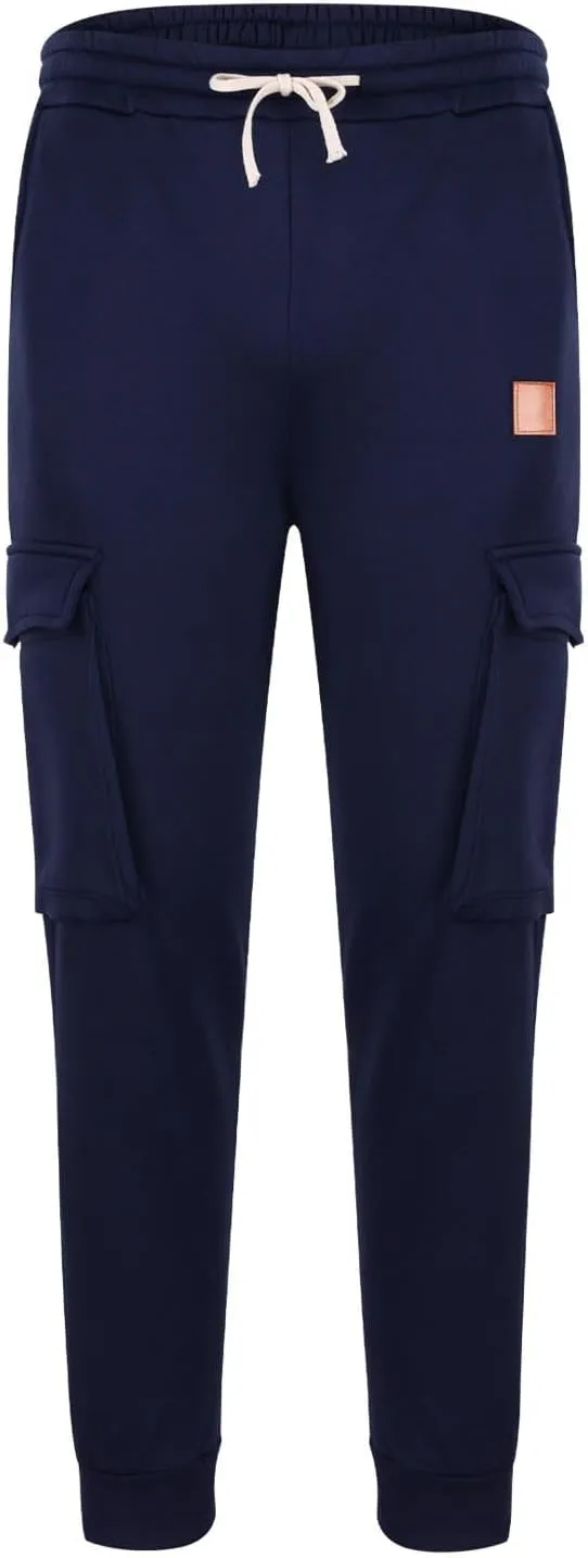 Cargo Pants for Men Elastic Waist Drawstring Sports Pants Multiple Pockets Joggers Athletic Workout Relaxed Fit
