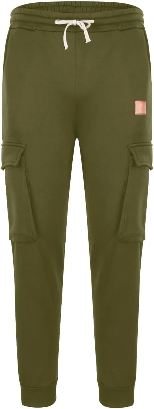 Cargo Pants for Men Elastic Waist Drawstring Sports Pants Multiple Pockets Joggers Athletic Workout Relaxed Fit