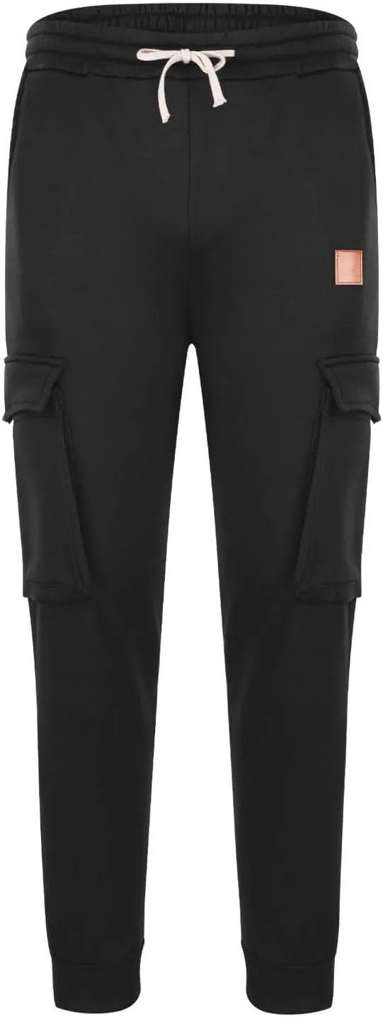 Cargo Pants for Men Elastic Waist Drawstring Sports Pants Multiple Pockets Joggers Athletic Workout Relaxed Fit