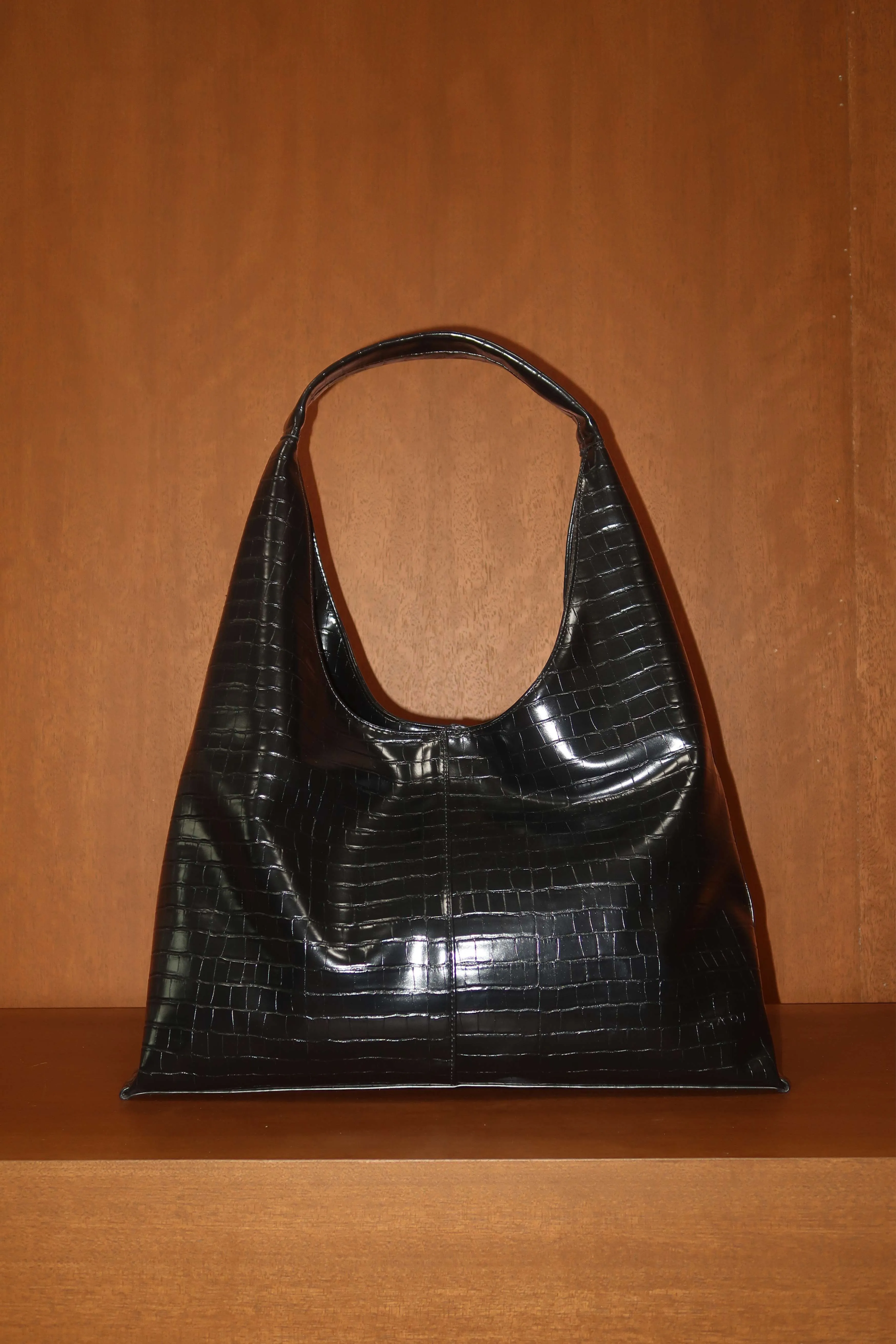 Carrie Bag in Croco Black