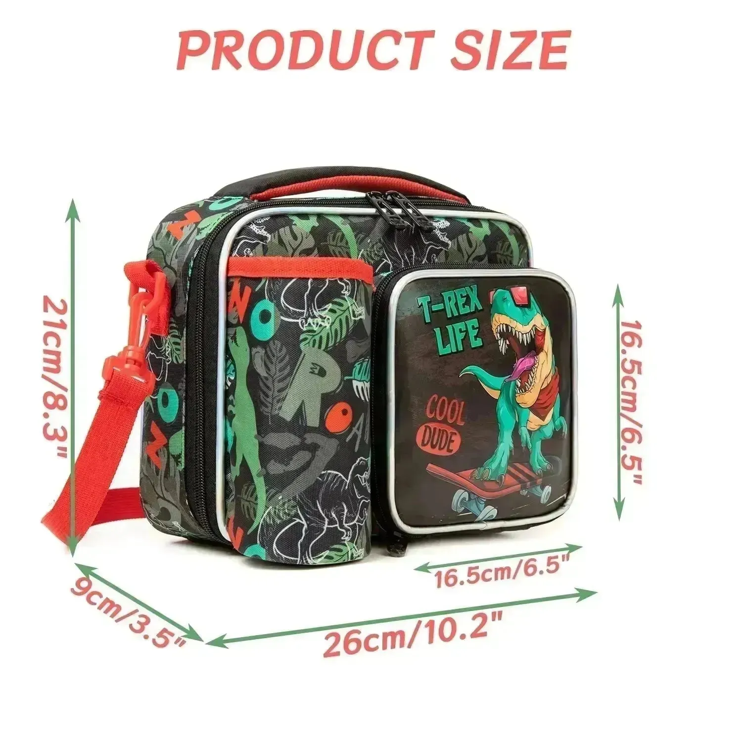 Cartoon Themed Insulated Lunch Bag