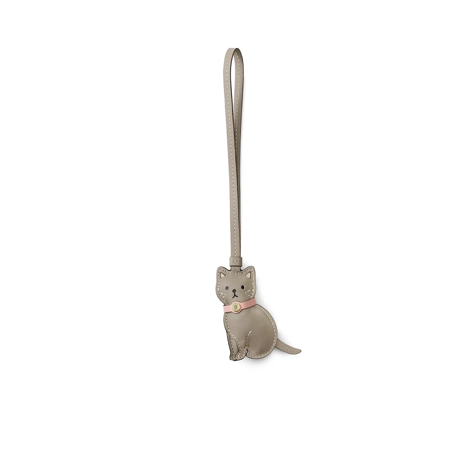 Cat Keyring Charm in Fjord Leather