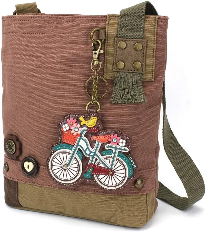 Chala Handbags Patchwork Crossbody Canvas Messenger Bags with Faux Leather Animal Coin Purse