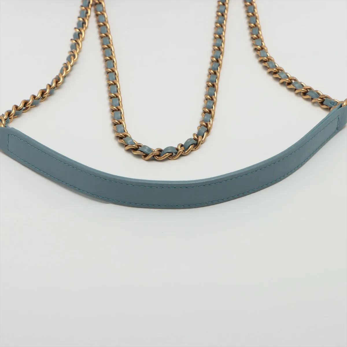 Chanel Matelasse Light Blue Denim Drawstring Bag