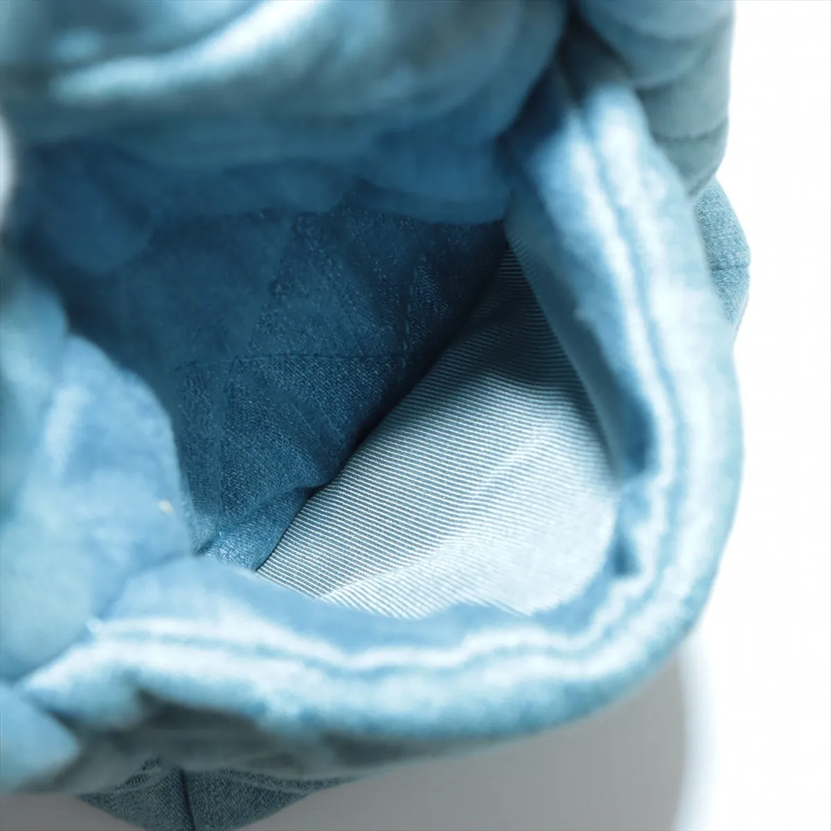 Chanel Matelasse Light Blue Denim Drawstring Bag