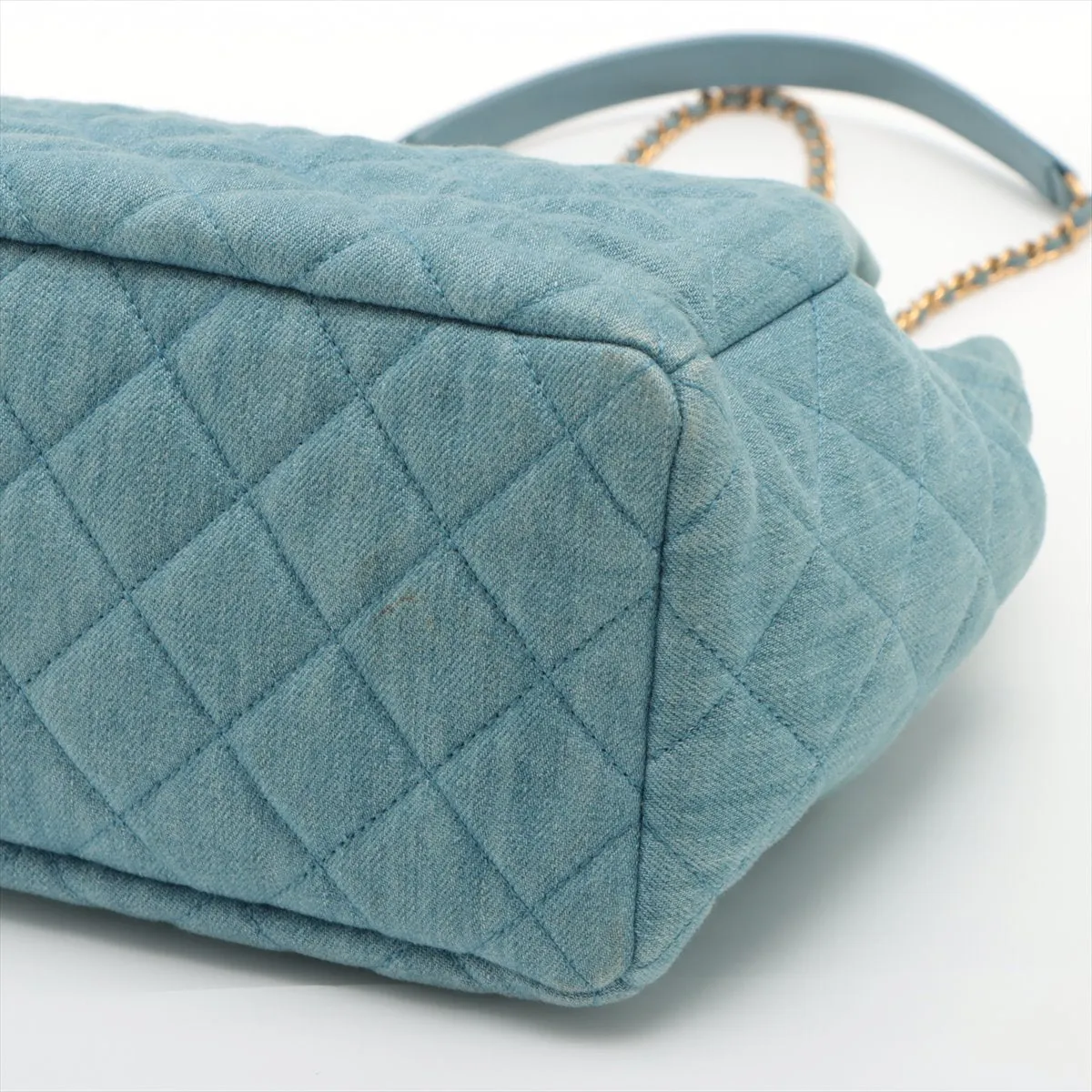 Chanel Matelasse Light Blue Denim Drawstring Bag