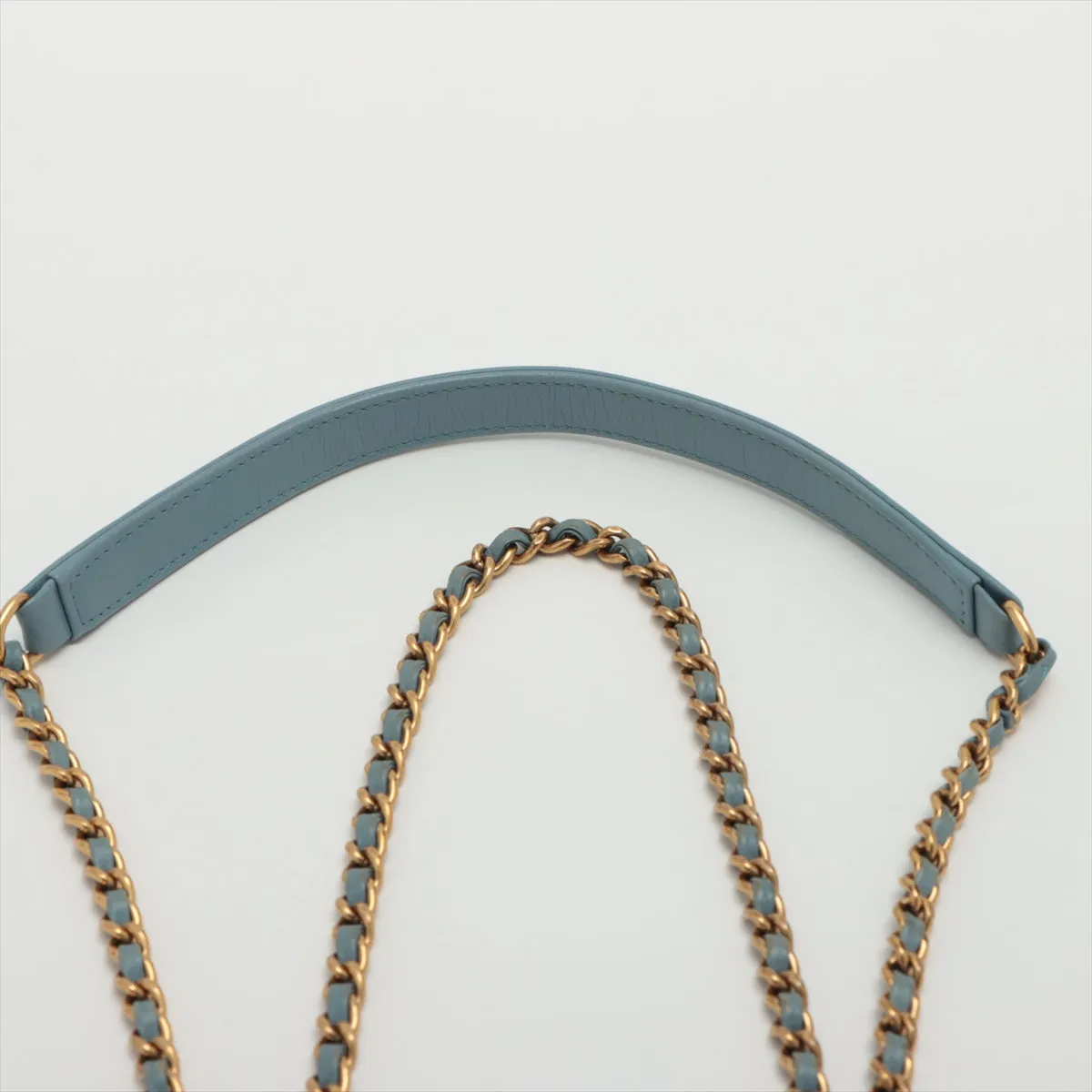 Chanel Matelasse Light Blue Denim Drawstring Bag