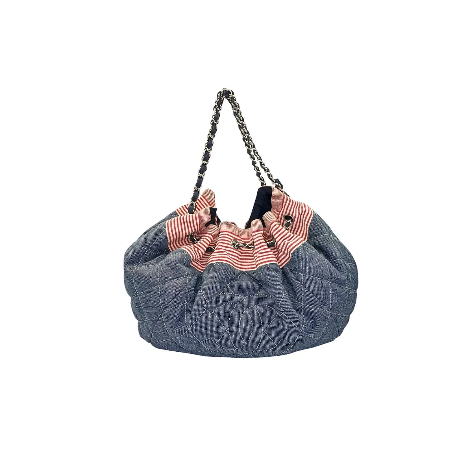 Chanel Vintage Denim Coco Cabas Drawstring Tote