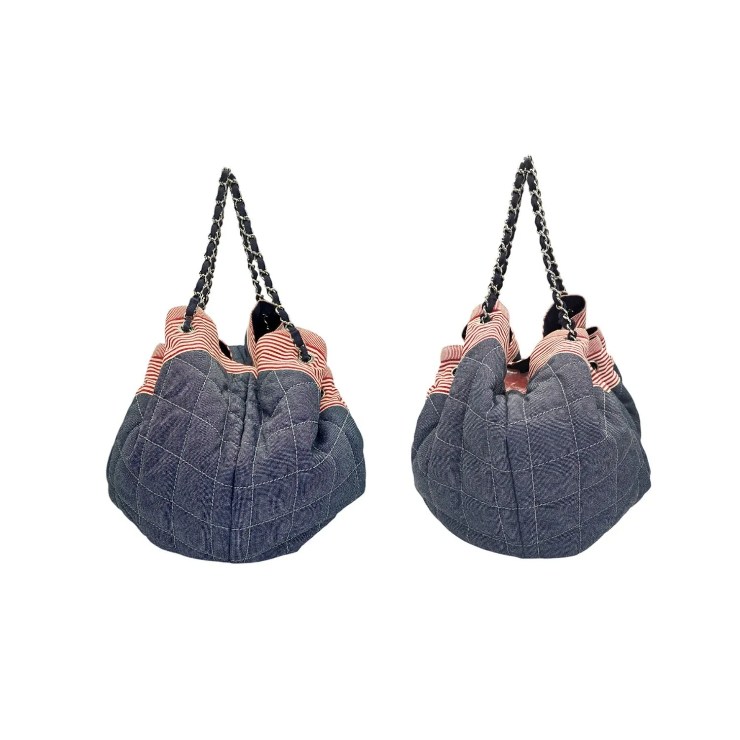 Chanel Vintage Denim Coco Cabas Drawstring Tote
