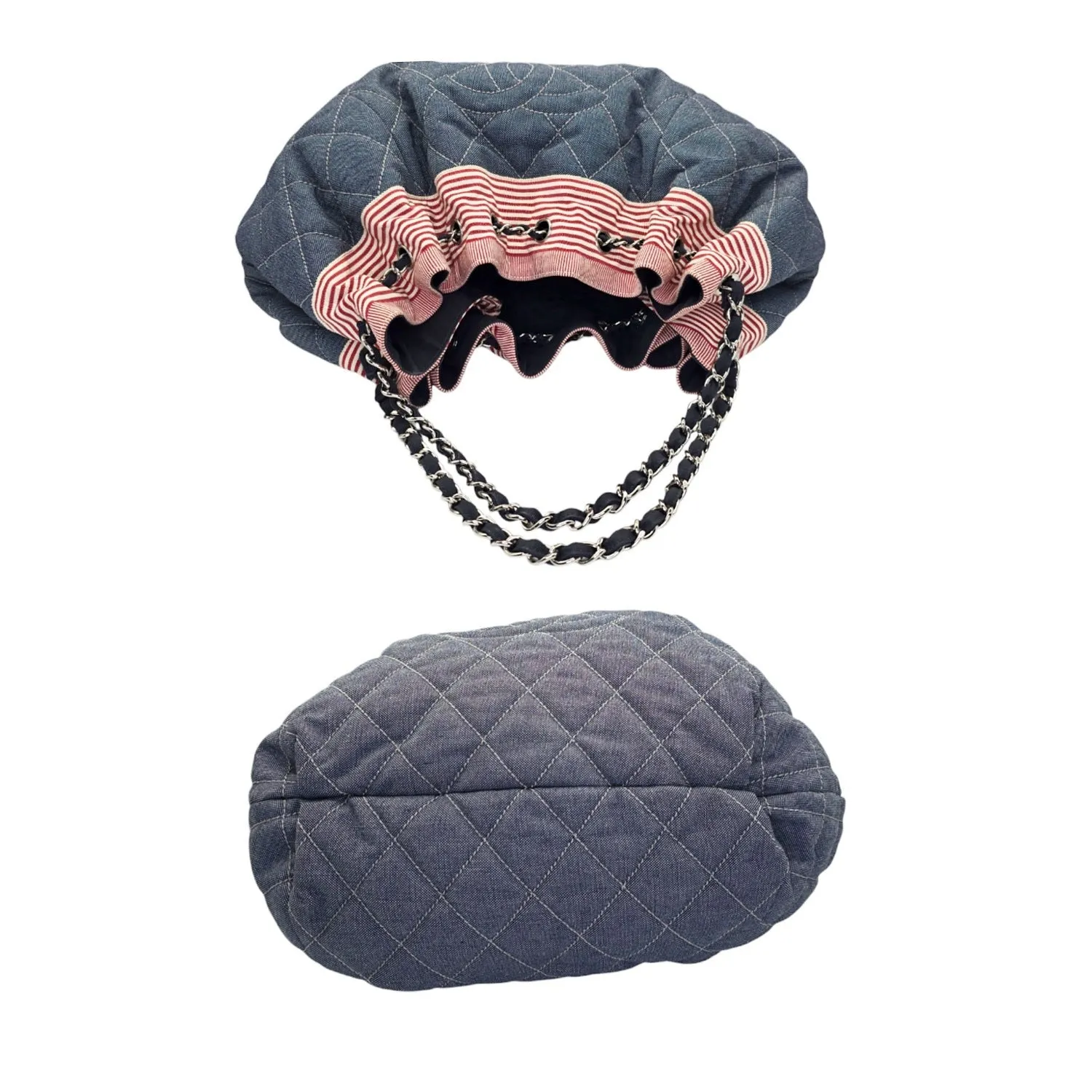 Chanel Vintage Denim Coco Cabas Drawstring Tote