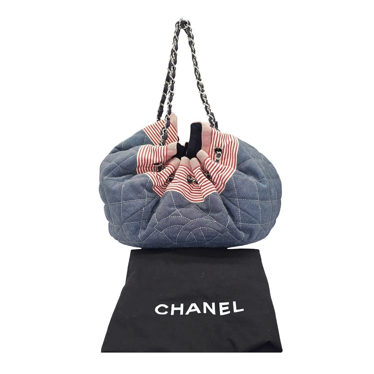Chanel Vintage Denim Coco Cabas Drawstring Tote