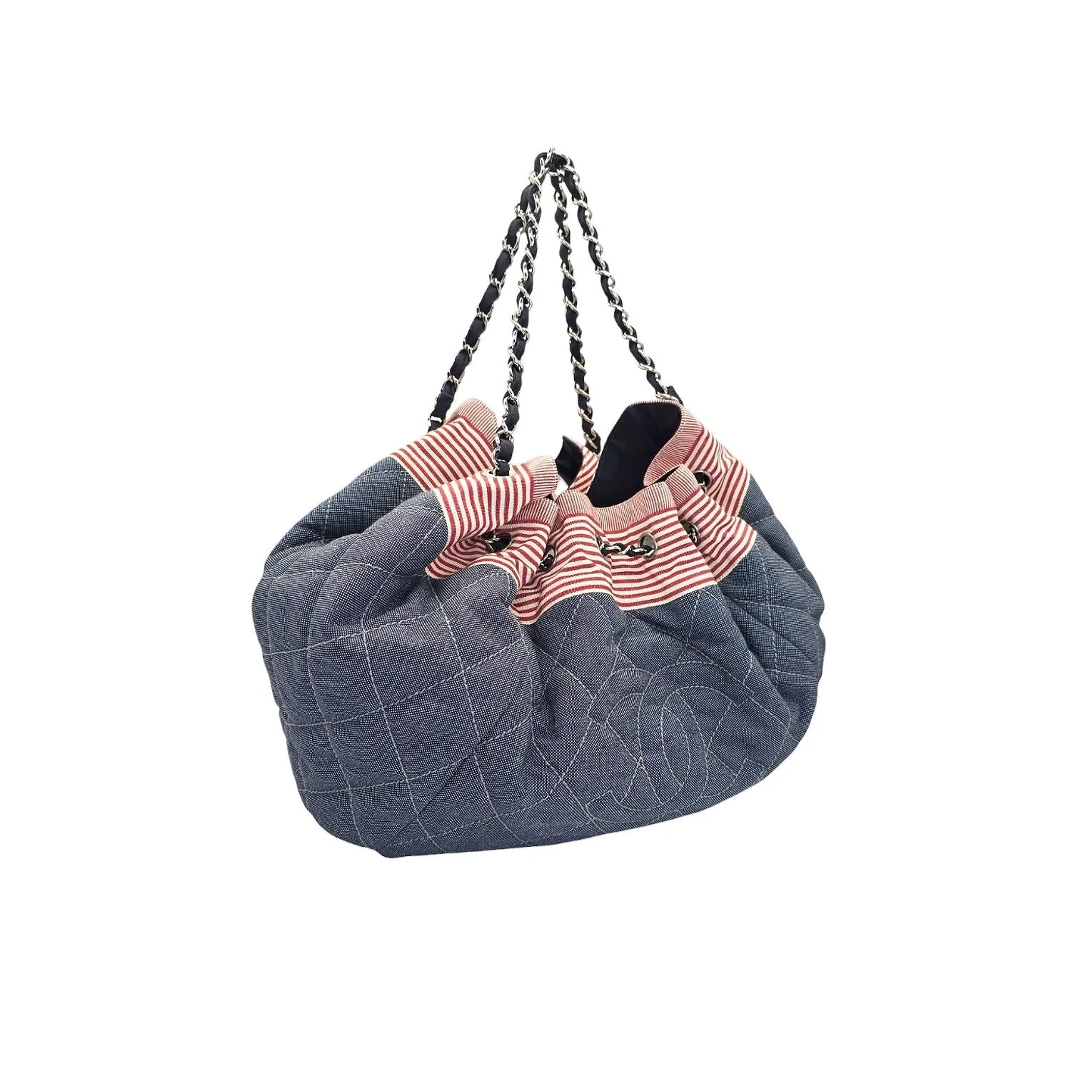 Chanel Vintage Denim Coco Cabas Drawstring Tote