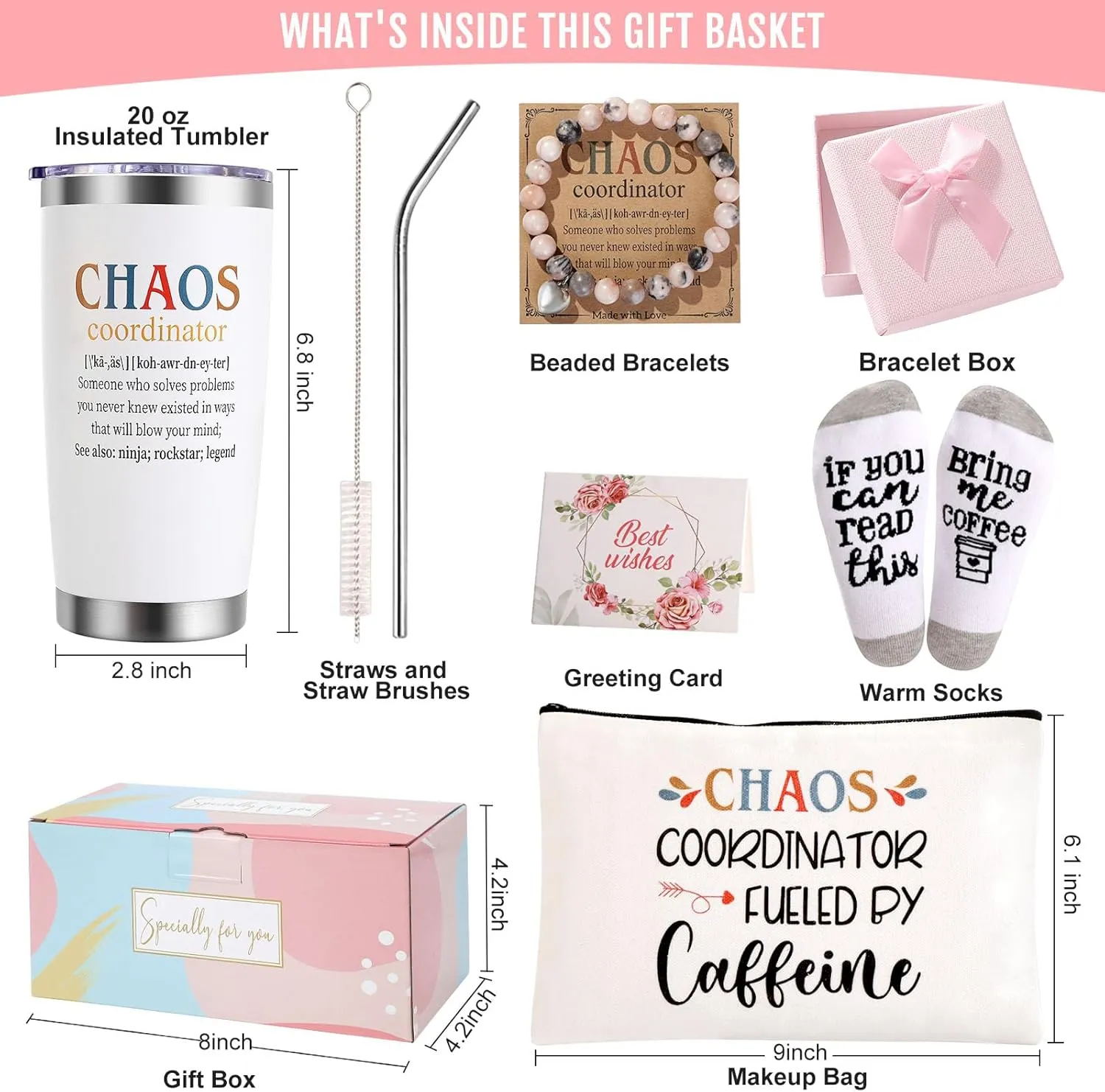 Chaos Coordinator Insulated Tumbler - Gifts for Women, Teachers & Coworkers - 20 OZ
