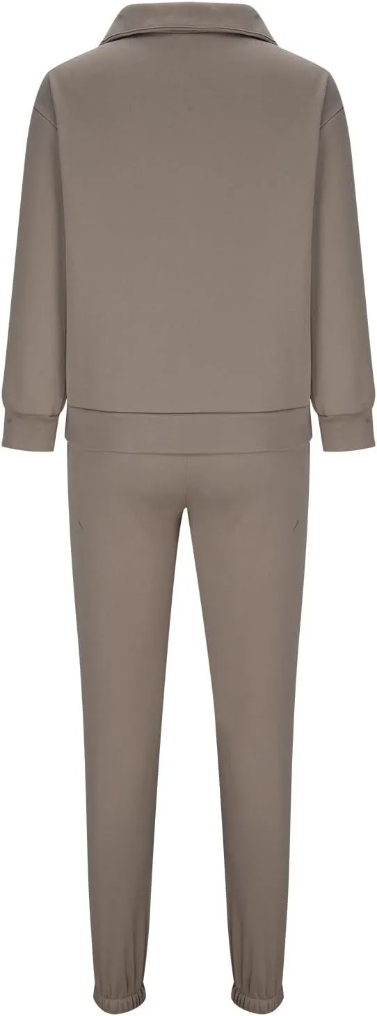 Charella Two Piece Sweatsuit Outfits for Women's Solid Pullover Hoodies Drawstring Cinch Bottom Trousers Sets With Pocket