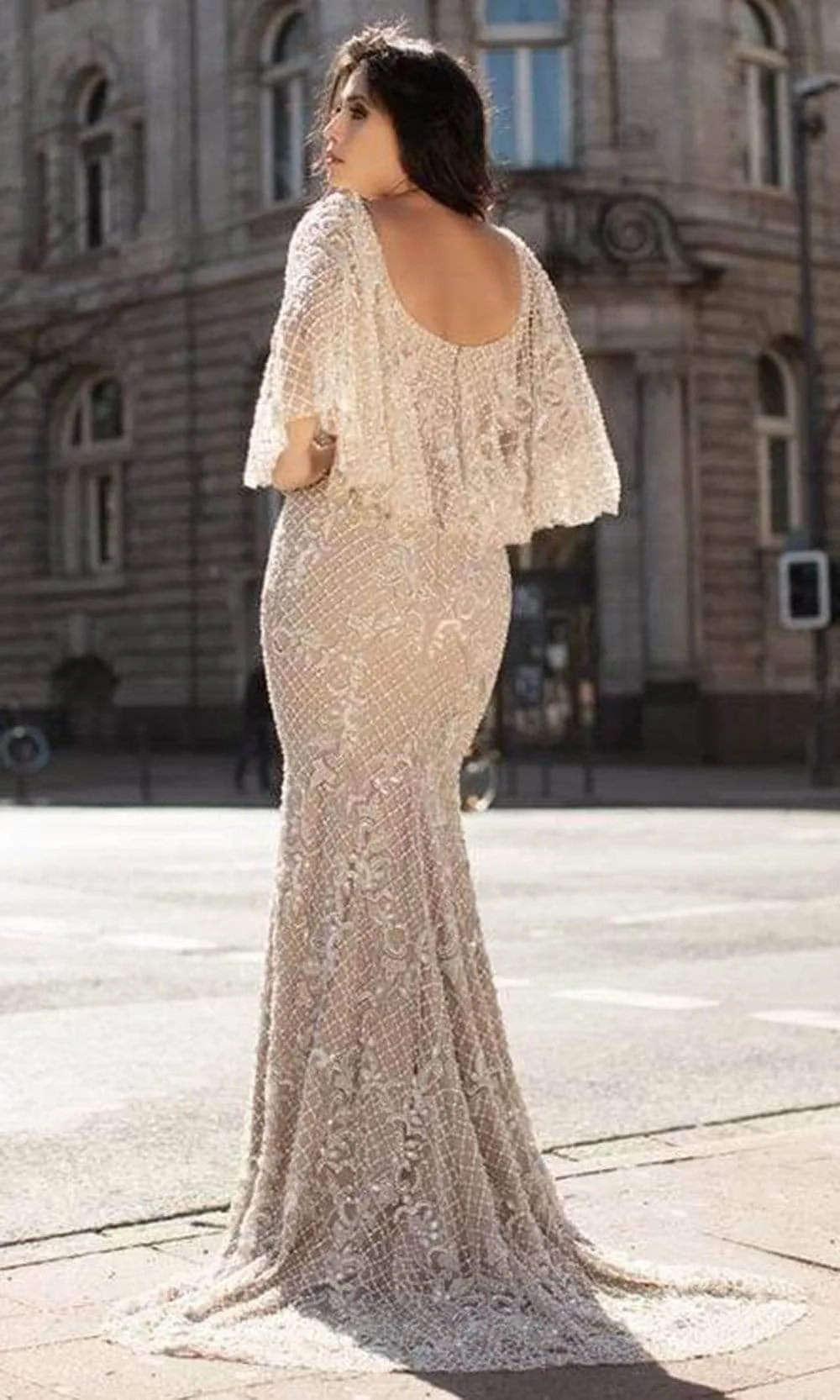 Chic and Holland HF1611 - Beaded Fitted Bodice Evening Gown