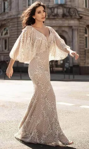 Chic and Holland HF1611 - Beaded Fitted Bodice Evening Gown