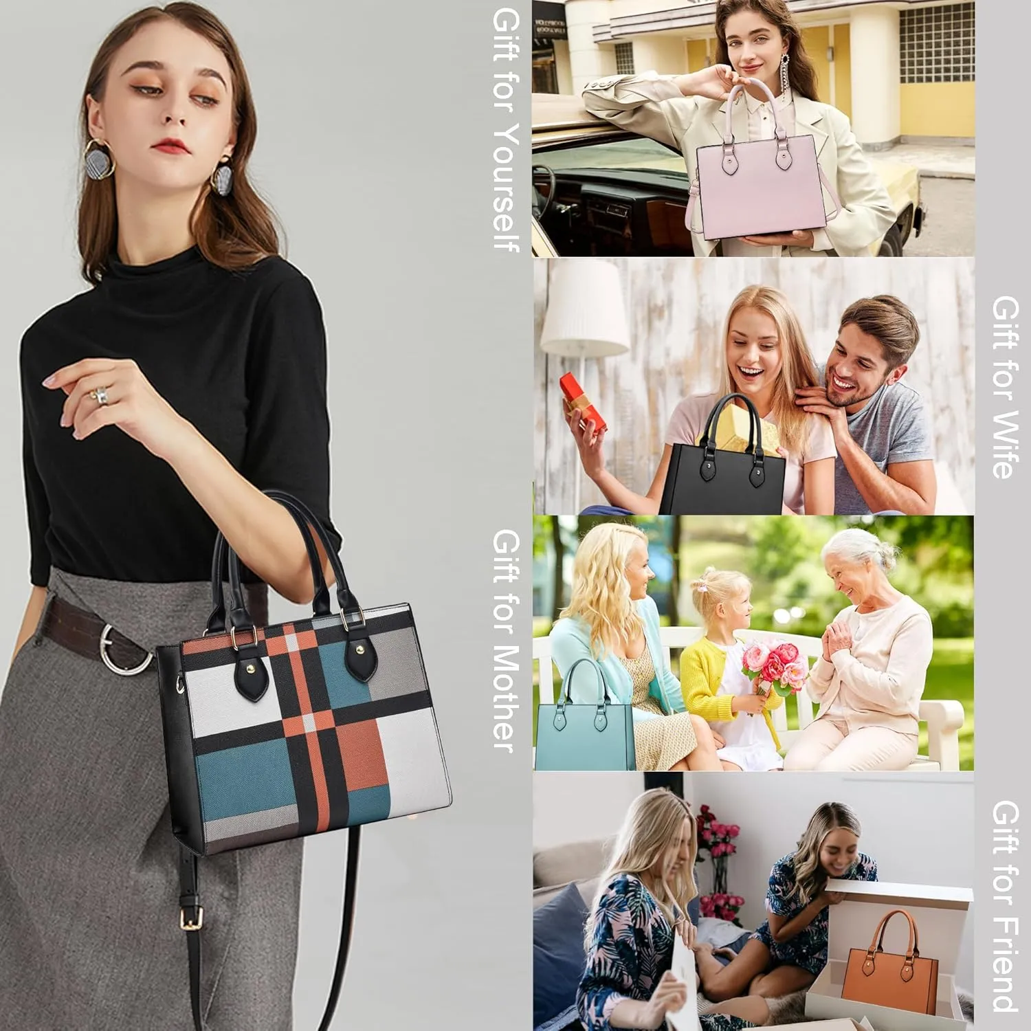 CHICAROUSAL Crossbody Purses and Handbags for Women PU Leather Tote Top Handle Satchel Shoulder Bags
