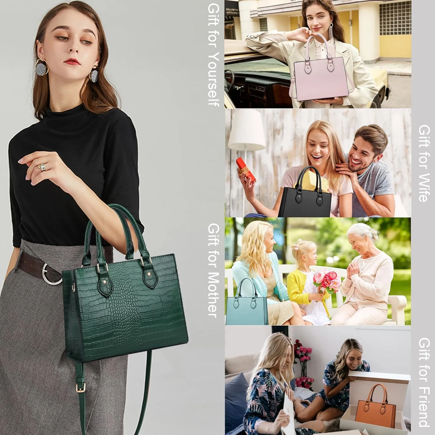 CHICAROUSAL Crossbody Purses and Handbags for Women PU Leather Tote Top Handle Satchel Shoulder Bags