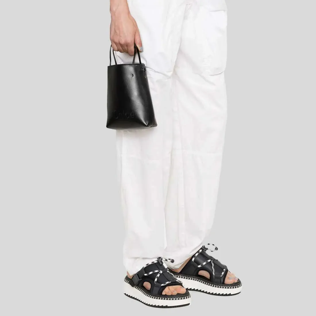 CHLOE Micro Chloe Sense Tote Bag In Soft Leather Black RS-CHC23UP873I10001