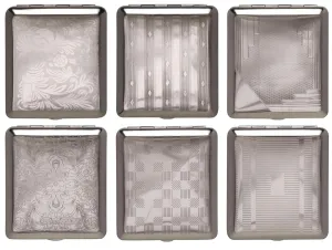 Cigarette Case 16 King Size / Chrome / Double Sided / Elastic Band / 6 Models (Model 1)