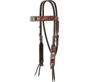 Circle Y Filigree Beaded Cream Headstall