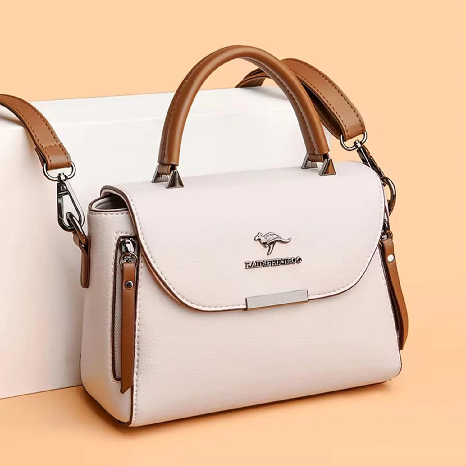 Classy Leather Top Handle Shoulder Bags For Women - Crossbody Satchel Purses