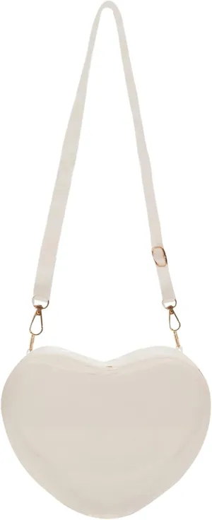 Clear Crossbody Purse Bag Transparent Heart-Shaped Shoulder Clutch Bag for Women Girls