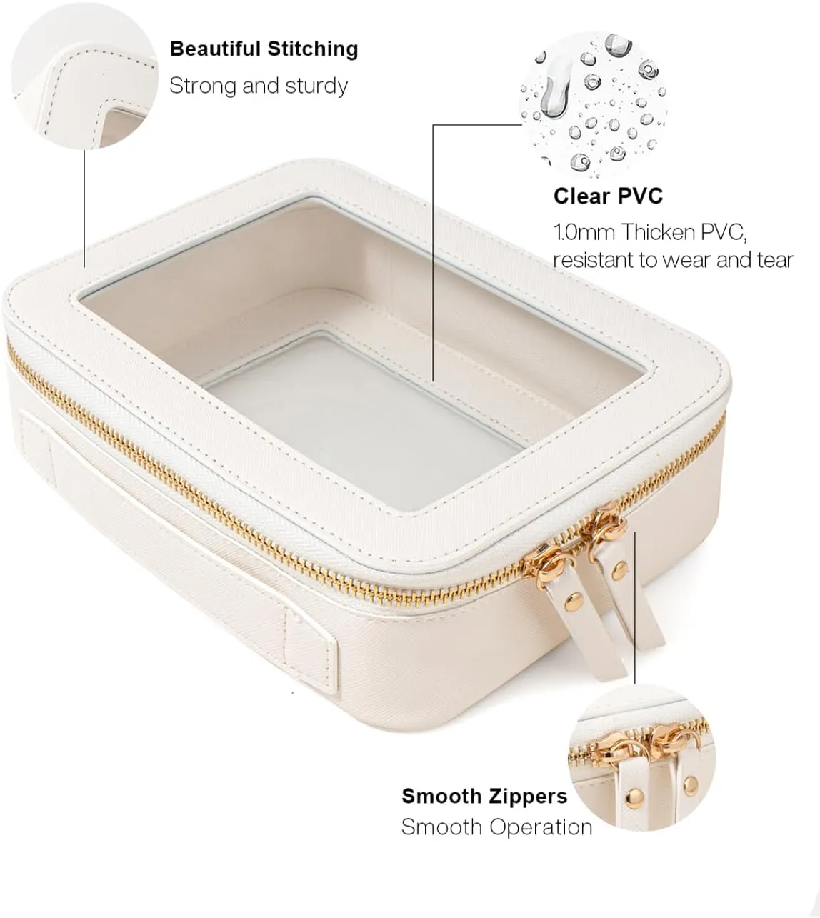 Clear Makeup Bag Set, TSA Approved Toiletry Bag Travel Makeup Bag Clear Cosmetic Travel Bag Small Makeup Bag Organizer Waterproof Portable Car Essentials for Women