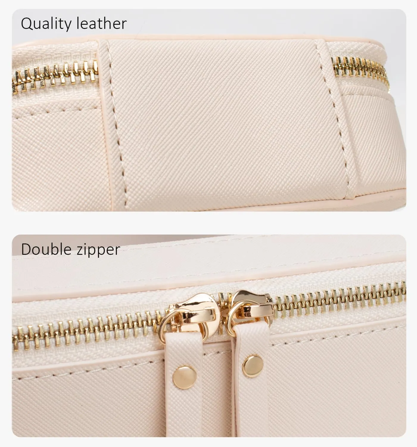 Clear Makeup Bags TSA Approved Toiletry Bag Handle Large Opening,Clear Toiletry Bags for Carry-on Traveling Travel Car Accessories Essentials Organziation Storage Women Girls(Off White, Mini&Large)