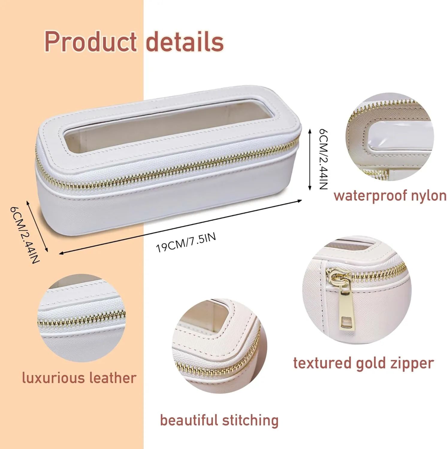 Clear Travel Makeup Pouch, Portable Brush Bag，Toiletry Cosmetics Bag, Waterproof Makeup Bag with Zipper for Women(Pink 5168)