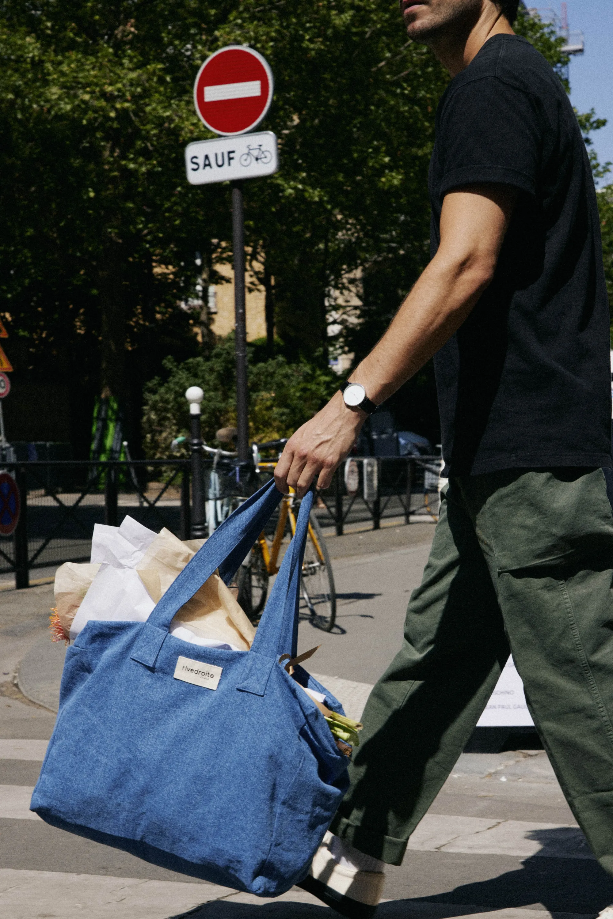 Célestins the 24-hour bag - Upcycled Stone Washed Denim