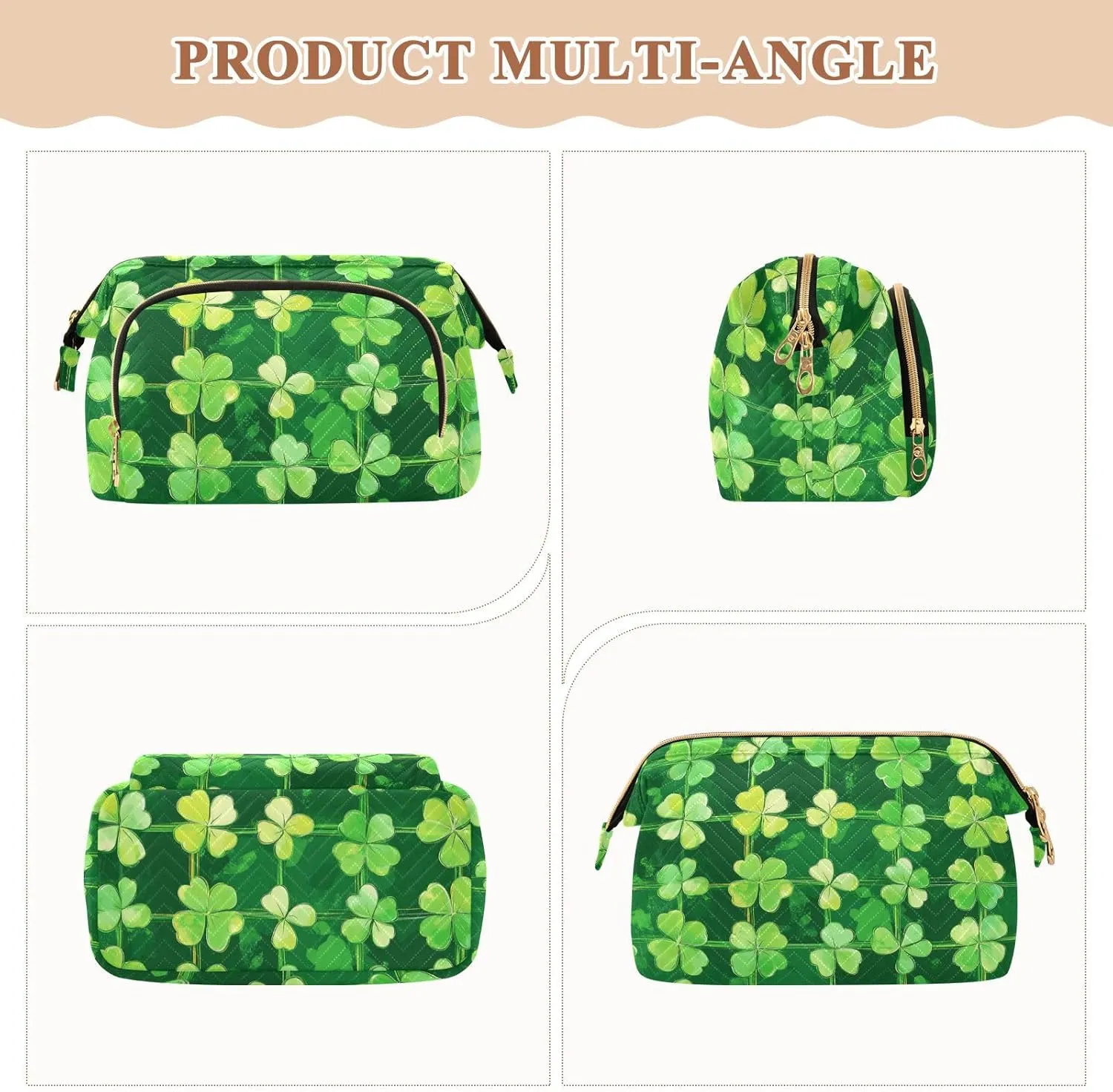Clover Freshnesss Pattern Makeup Bags Waterproof Make Up Bags For Women Women's Coin Purse Wallet for Essentials For Women