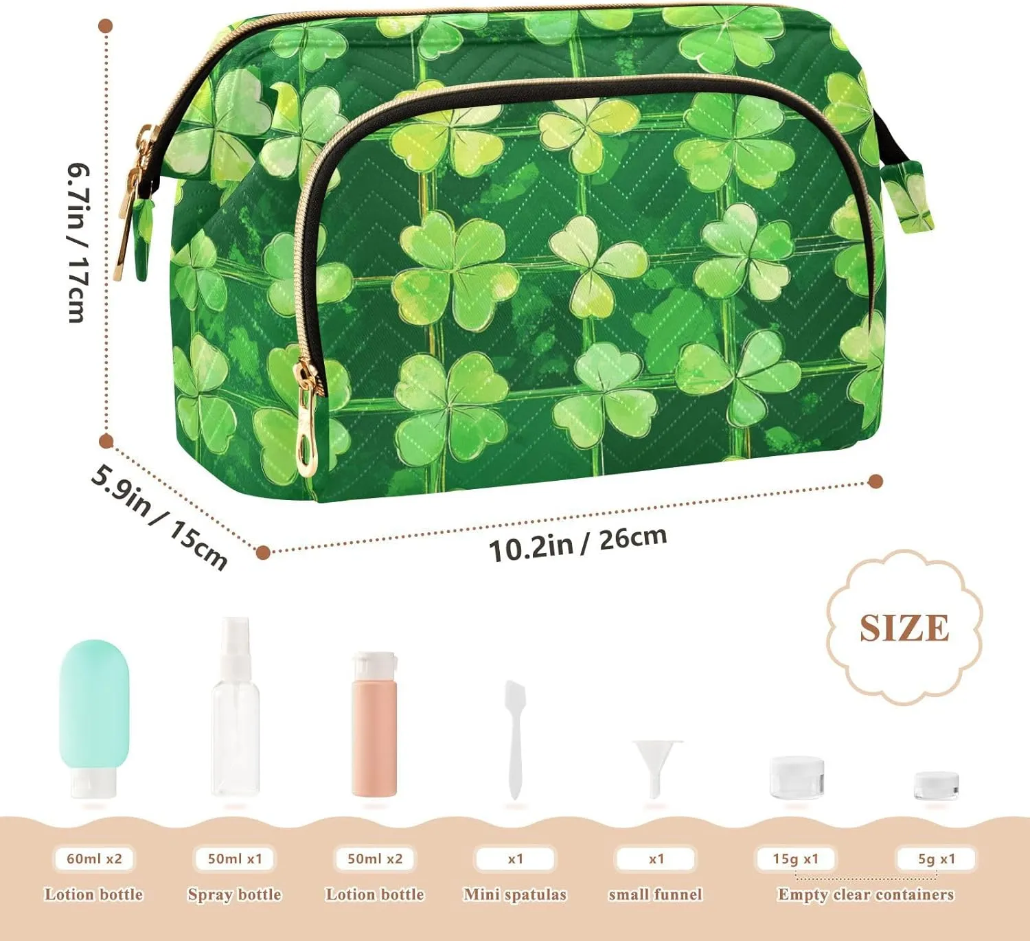 Clover Freshnesss Pattern Makeup Bags Waterproof Make Up Bags For Women Women's Coin Purse Wallet for Essentials For Women