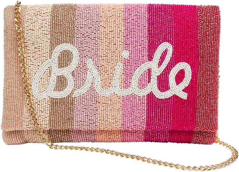 Clutch Purse for Wedding Day Beaded Clutch Purse Bachelorette Party Bridal Shower,Engagement Gifts & Bride To Be