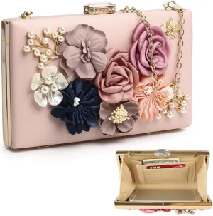 Clutch Purses for Women, Evening Clutch Clutch Purses for Women Formal, Banquet Bag with Floral Decoration, Gatherings