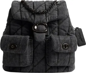 Coach Women's Quilted Tabby Backpack, V5/Black, One Size