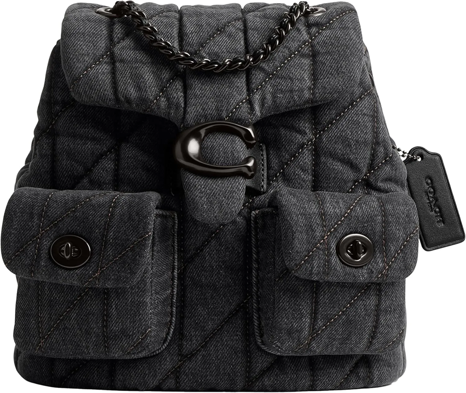 Coach Women's Quilted Tabby Backpack, V5/Black, One Size