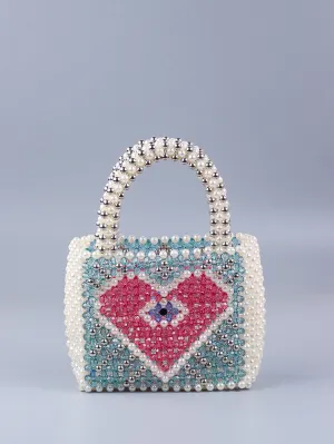 Colorblock Beaded Square Bag