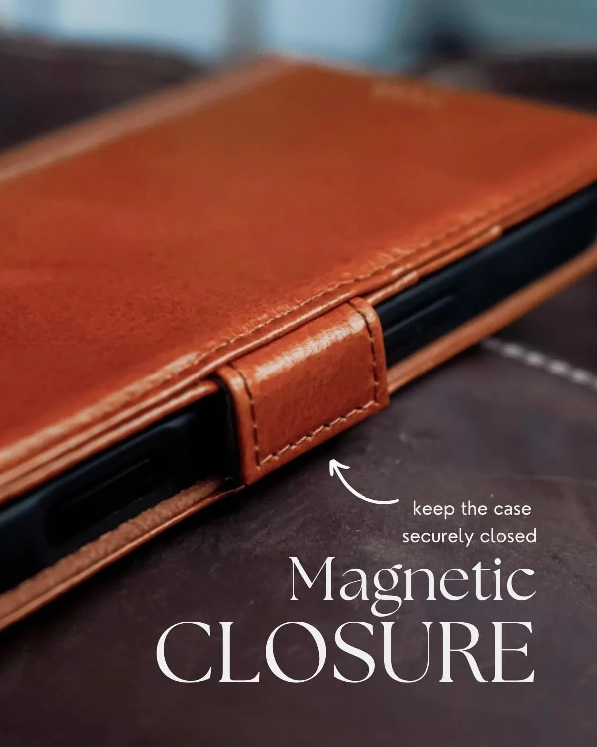 Compatible with Samsung Galaxy S25 Ultra Case – [Full Grain Cowhide Leather] [RFID Protection] [3 Cards and 1 Cash Pocket Wallet] [Magnetic Closure] [Build-in Kickstand] - Cognac