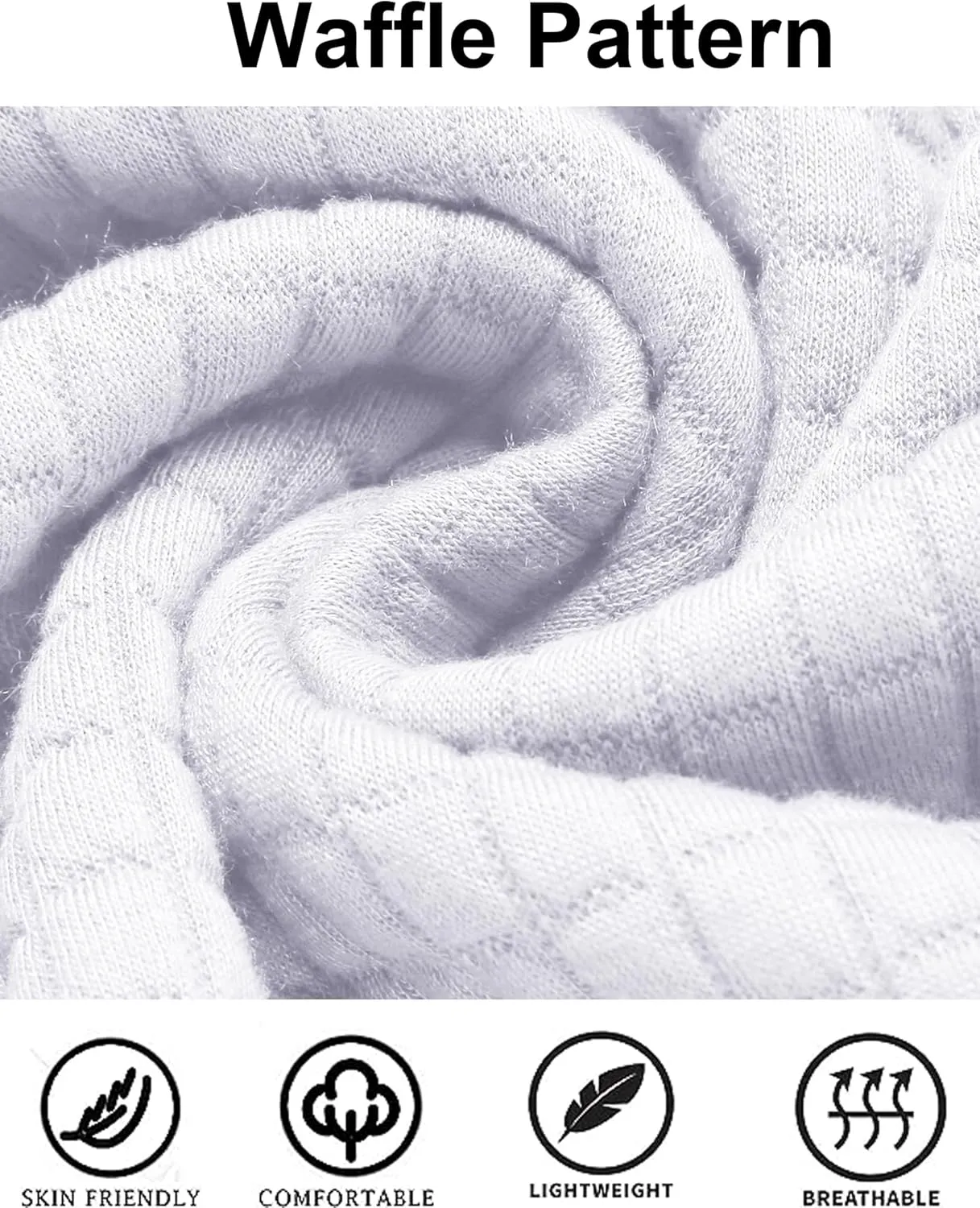 COOFANDY Mens Hooded Sweatshirt Casual Long Sleeve Drawstring Waffle Knit Pullover Hoodies